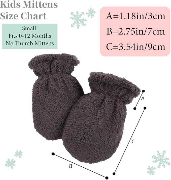 Zsedrut Baby Boys Winter Glove Warm Toddler Infant Girls Mittens Fleece Lined Gloves 1-7 Years-BubblyBeeBaby