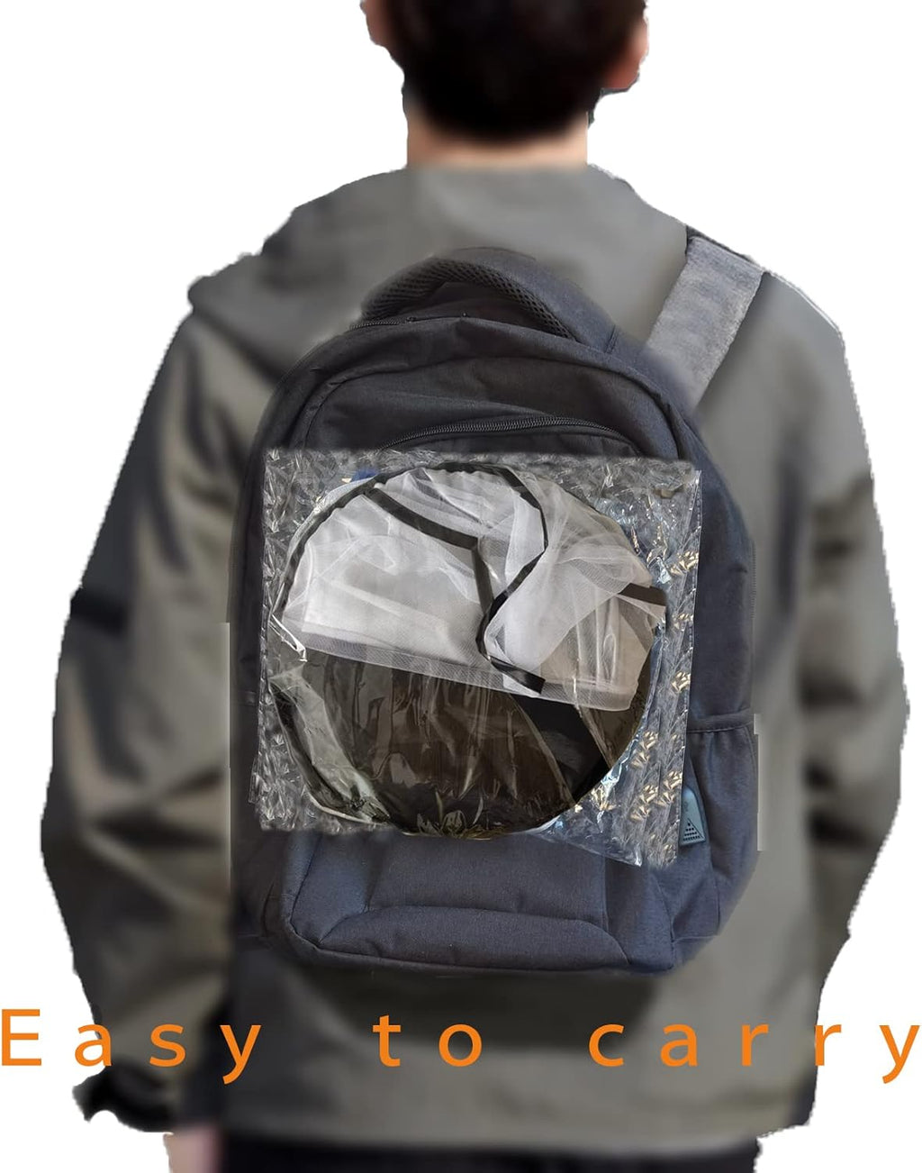 CMINGJ Portable Mosquito Head Net Foldable Pop-Up Travel Essentials Mosquito Net for Bed Free Installation-Large Size Suitable for Bedroom, Camping, nap (Black Large)