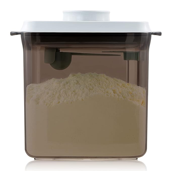 1700ml Airtight Formula Container Pop Up Milk Powder Container Formula Dispenser, 21OZ, 1.32LB, 600g, Brown-BubblyBeeBaby