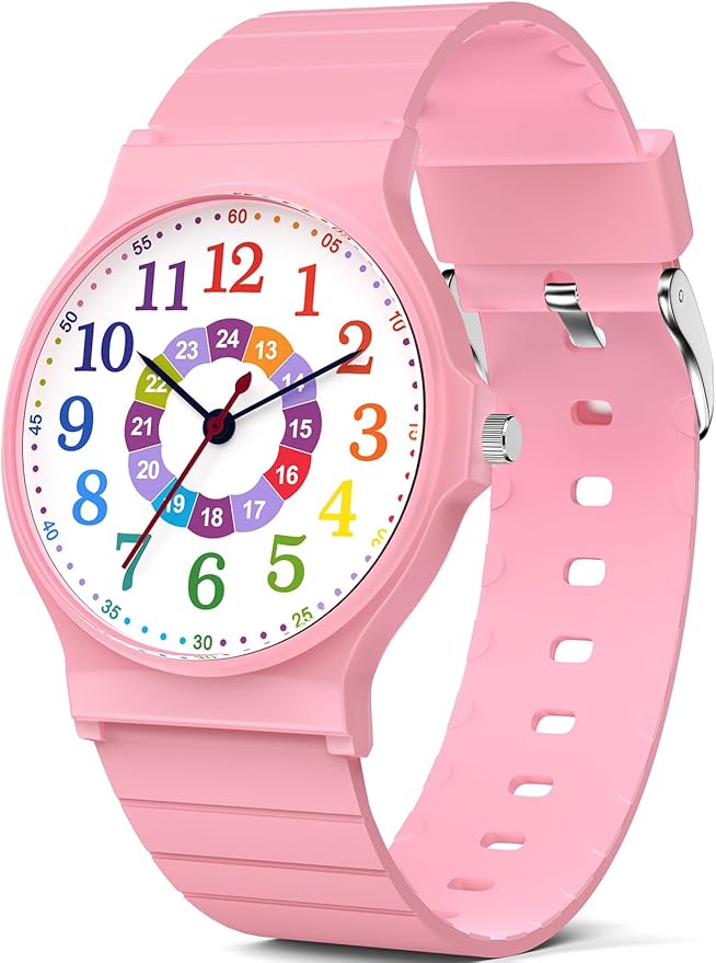 Kids Analog Watch Boys Girls, 30M Waterproof, Sports Watch for Boys, Easy to Read Children's Thin Dial Wrist Watches with Soft Band, for Ages 5-15 Kids Great Birthday Gifts Christmas Day-BubblyBeeBaby
