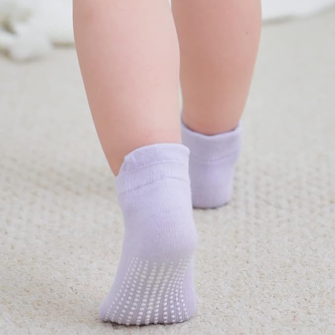Zaples Baby Non Slip Grip Ankle Socks with Non Skid Soles for Infants Toddlers Kids Boys Girls-BubblyBeeBaby