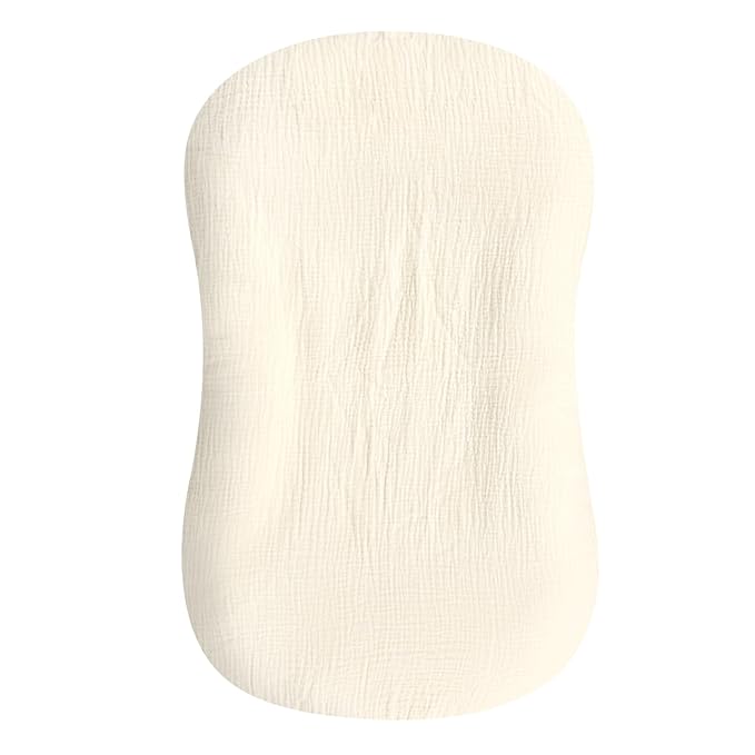 Hooyax Muslin Baby Lounger Cover, 100% Cotton Durable Newborn Lounger Cover, Soft and Breathable Infant Lounger Cover for Boys Girls, Covers Only (Yellow)-BubblyBeeBaby