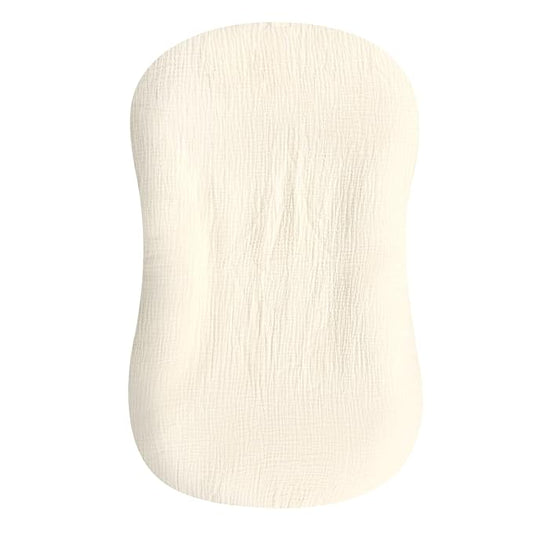 Hooyax Muslin Baby Lounger Cover, 100% Cotton Durable Newborn Lounger Cover, Soft and Breathable Infant Lounger Cover for Boys Girls, Covers Only (Yellow)-BubblyBeeBaby