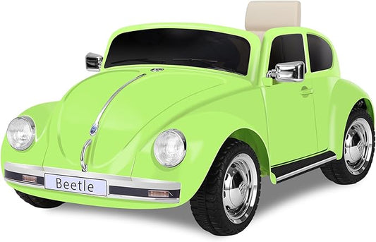 12V Kids Electric Car, Power Wheels with Remote Control, Ride on Car Toys with LED Light, 3 Speeds, Music, Green-BubblyBeeBaby