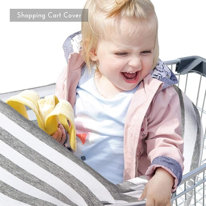 Yoofoss Nursing Cover Breastfeeding Scarf - Baby Car Seat Covers, Infant Stroller Cover, Strechy Carseat Canopy for Boys and Girls (Black Stripe)-BubblyBeeBaby