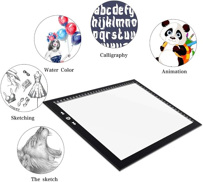 HSK A4 Artist tracing Light Box Copy Table,USB Power Dimmerable 7000 Lux Lock Button Artcraft Light Pad for Tatto Drawing, Sketching, Animation,Diamond Painting-BubblyBeeBaby