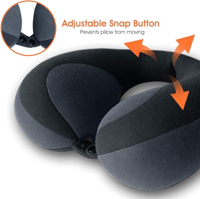 INFANZIA Kids Chin Supporting Travel Neck Pillow, Helps Support Head and Neck, Comfortably Designed for Head, Neck, and Chin Support - Ideal for Toddlers and Children,Black-BubblyBeeBaby