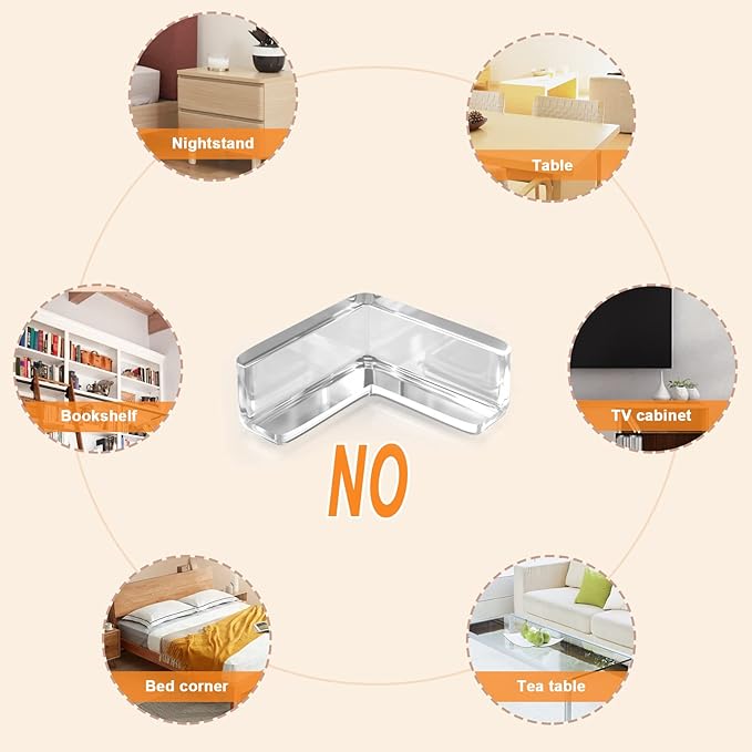 HOMREALM Baby Proofing 20 Pack Corner Guards Furniture Corner & Edge Safety Bumpers Corner Covers Protectors Baby Proof Bumper & Cushion to Cover Sharp Furniture & Table Edges (L Shape)-BubblyBeeBaby