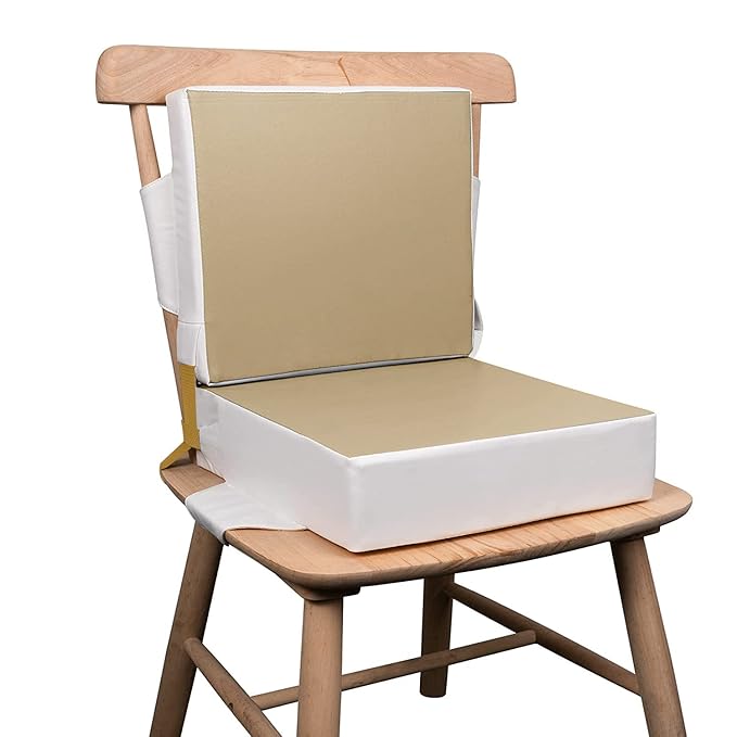 Kalawen Upgraded 2Pcs PU Washable Straps Safety Buckle Toddler Booster Seat for Kitchen Chair, Portable Travel-BubblyBeeBaby