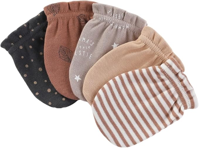 5 Pack Unisex New Born Boy Girls No Scratch Mittens Cotton Soft Baby Gloves Accessory 0-3 Months Infant Essentials-BubblyBeeBaby