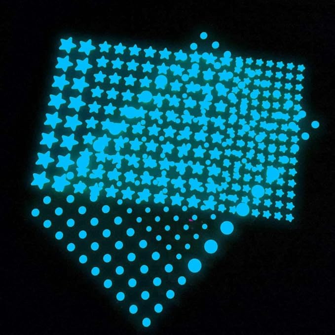 1230 PCS Glow in The Dark Stars Wall Stickers, 3D Adhesive Dots Decor Starry Sky Decor for Kids Bedroom, Beautiful Wall Decals (Blue)-BubblyBeeBaby