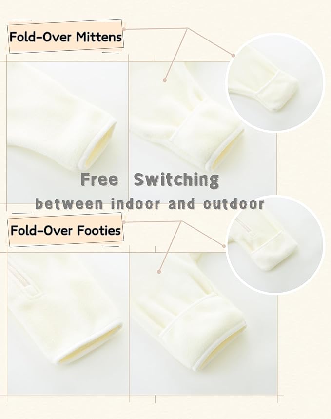 Newborn Baby Fleece Jumpsuit Girls Boys Winter Hooded Coverall Romper Cute Baby Snowsuit Clothes-BubblyBeeBaby