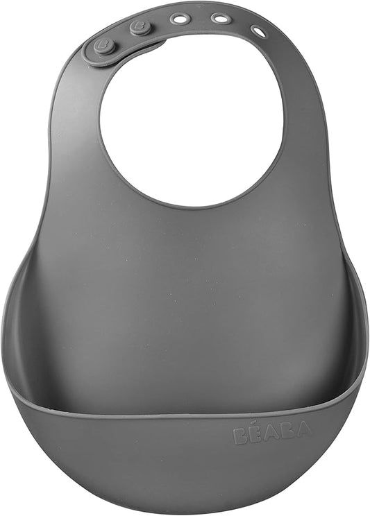 BEABA Silicone Baby Bib, Made with Soft Supple Silicone, Baby Bibs with Baby Food Catcher, Baby Essentials for Baby Feeding-BubblyBeeBaby