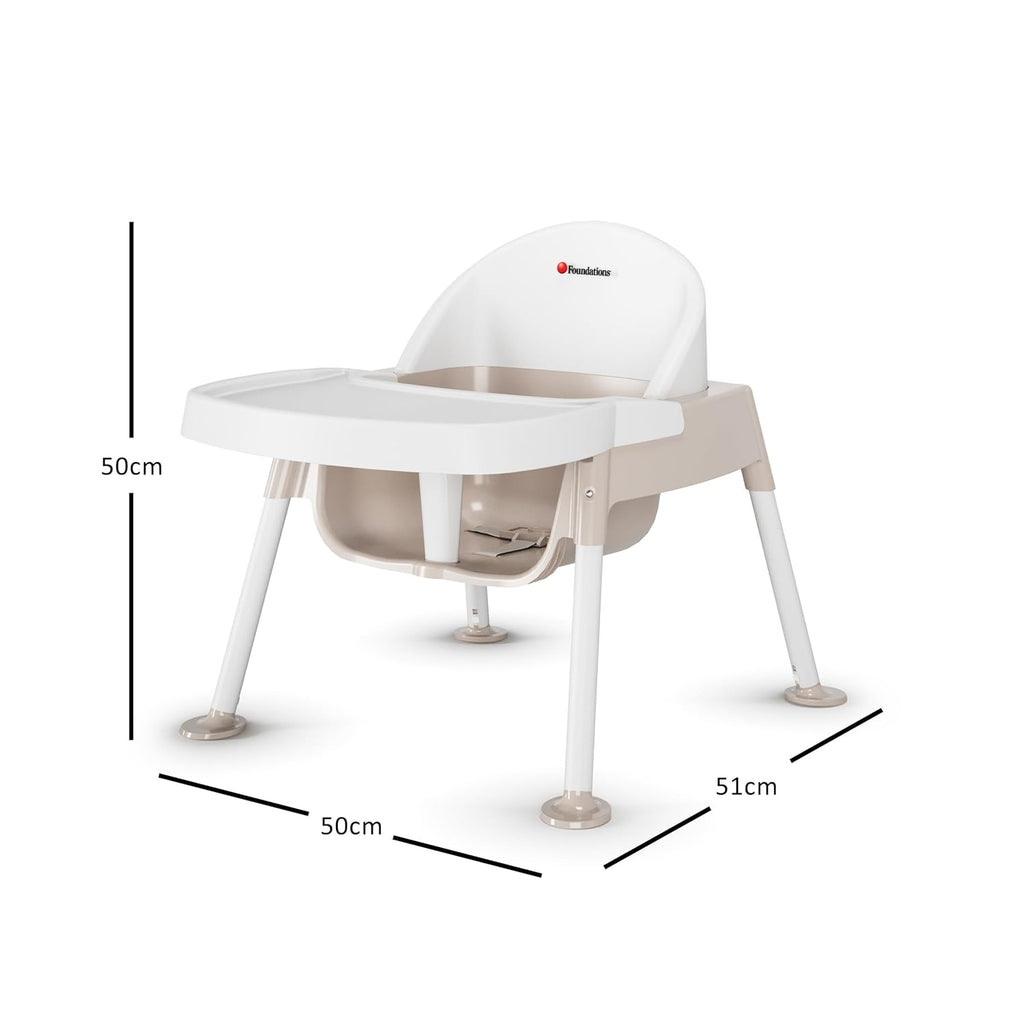 Foundations Secure Sitter Feeding Chairs Multipack, No-Tip Feet, 3-Point Adjustable Harness, Removable Tray, Easy to Clean, Stackable Feeding Chairs, 3 Pack (7 inch)
