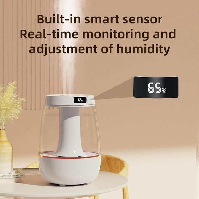 Humidifier for Bedroom, 3L Cool Mist Humidifiers with 25dB Quiet Air Humidifier with Night Light Waterless Auto Shut-Off for Home Baby Office Travel-BubblyBeeBaby