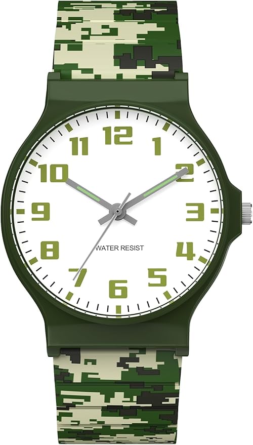 Kids Analog Watch Boys Girls, 30M Waterproof, Sports Watch for Boys, Easy to Read Children's Thin Dial Wrist Watches with Soft Band, for Ages 5-15 Kids Great Birthday Gifts Christmas Day-BubblyBeeBaby