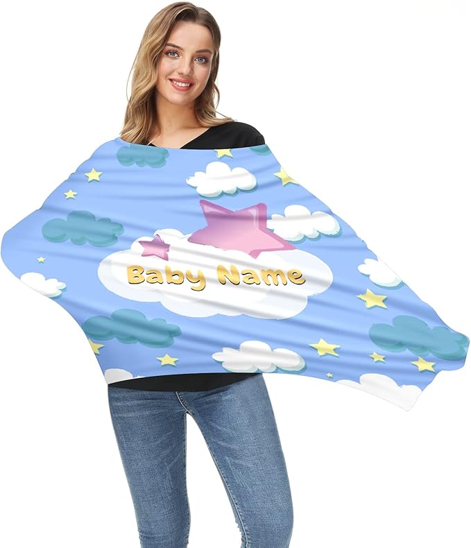 Baby Car Seat Stroller Cover Nursing Cover New Mom Breastfeeding Scarf Soft Stretchy Infant Carrier Cover Car Canopy Coverage-BubblyBeeBaby