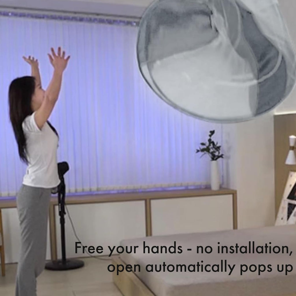 Pop-Up Mosquito Net Tent Wide Roof,Portable Folding Design with Bottom for Bedroom Yard Outdoor Camping Fishing Hiking Trip,Baby Toddler Bed Protection,Easy to Install,King Size