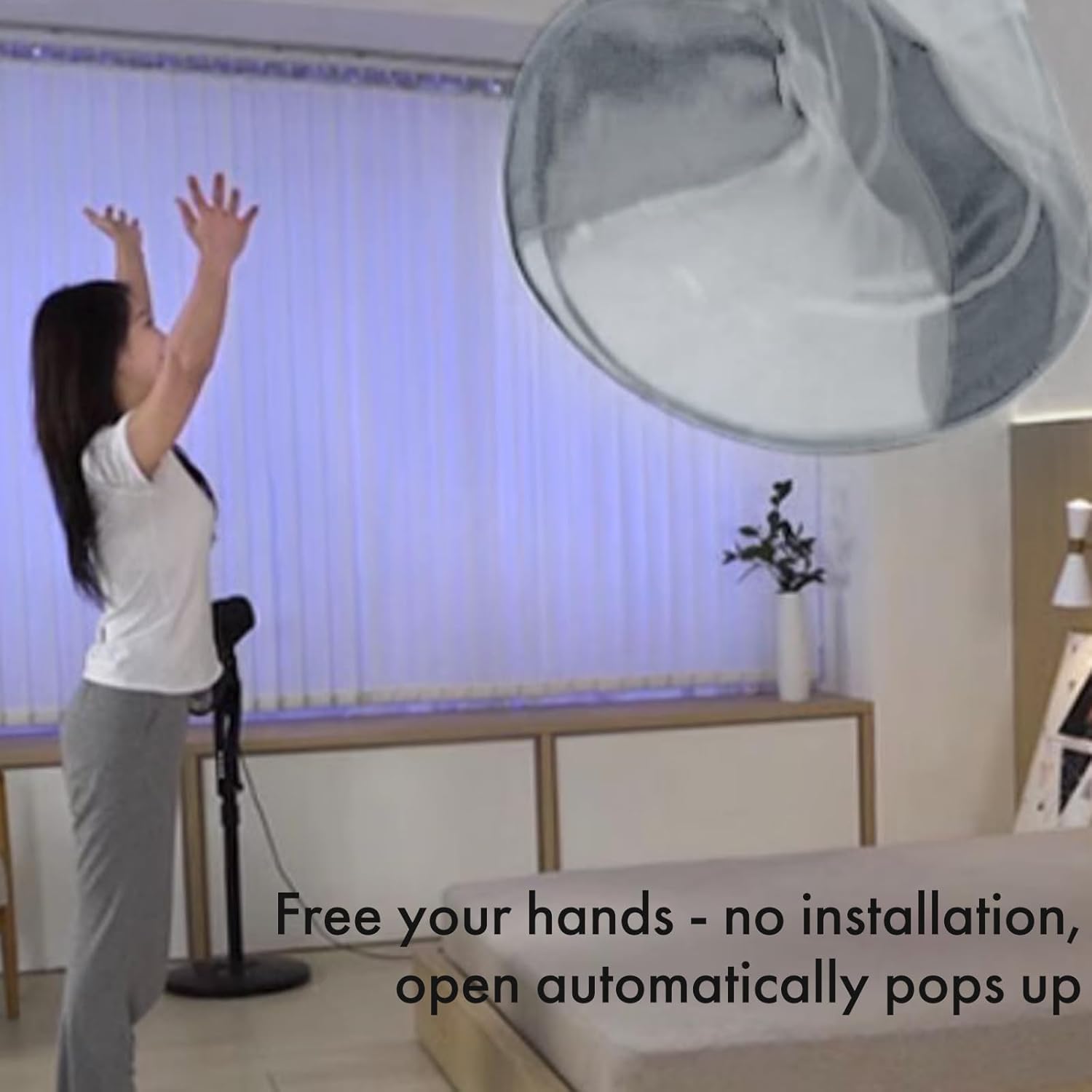 Pop-Up Mosquito Net Tent Wide Roof,Portable Folding Design with Bottom for Bedroom Yard Outdoor Camping Fishing Hiking Trip,Baby Toddler Bed Protection,Easy to Install,King Size