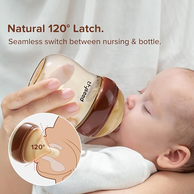 Thyseed PPSU Natural Anti-Colic Baby Bottles | Newborn Breast Like Nursing Bottle for Breastfed Babies with Nipple(2-3 Months),5oz,1pack-BubblyBeeBaby