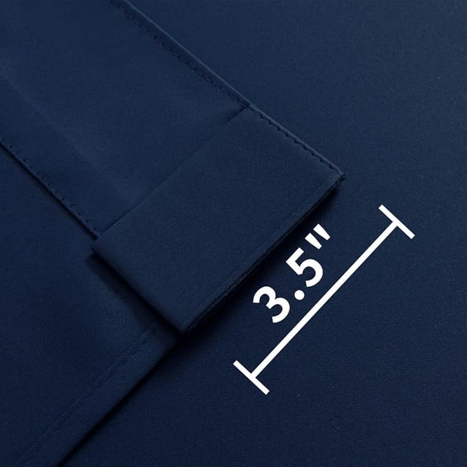 Joydeco Custom Blackout Curtains for Bedroom, 1 Panel Room Darkening Curtains & Drapes for Living Room Window Rod Pocket Back Tab (Custom Size,Navy Blue)-BubblyBeeBaby