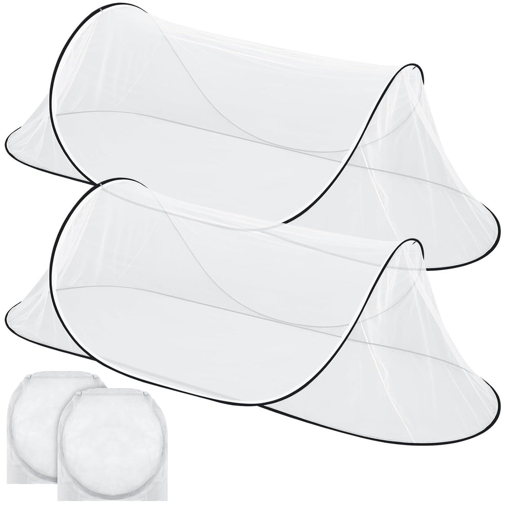 2 Pcs Large Pop up Mosquito Tent Portable Foldable Mosquito Bug Net for Bed Camping Travel Patio Outdoor 78 * 31 * 22 Inch Bug Netting Mesh Tent Canopy for Adults Baby Bedroom