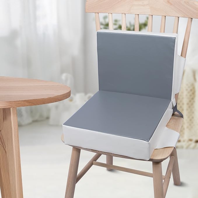 Kalawen Booster Seat for Kitchen Chair, Upgraded 2Pcs PU Washable Straps Safety Buckle Kids Toddler Booster Seat for Table-BubblyBeeBaby