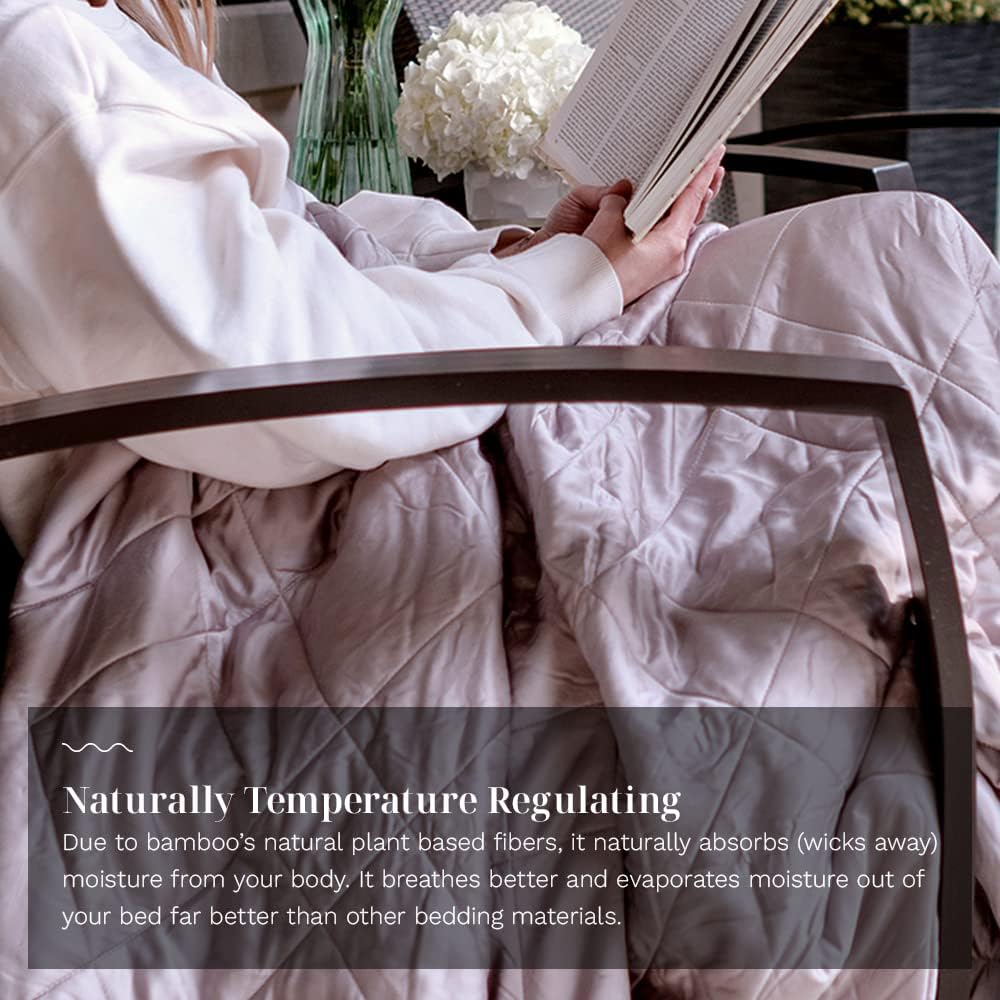 LUXOME Lightweight Blanket | 100% Rayon (Viscose) from Bamboo Fabric & Fill | Full/Queen - 86"x92" | Super Soft | Thermal-Regulating | Dove