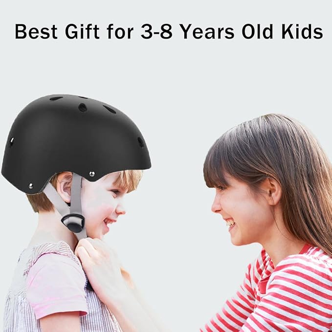 Kids Bike Helmet and Pads Set for Ages 2–14, CPSC Certified Adjustable Helmet with Knee Elbow Wrist Guards, for Skateboard, Scooter, Skating, Rollerblading, Multi-Sport Protective Gear-BubblyBeeBaby