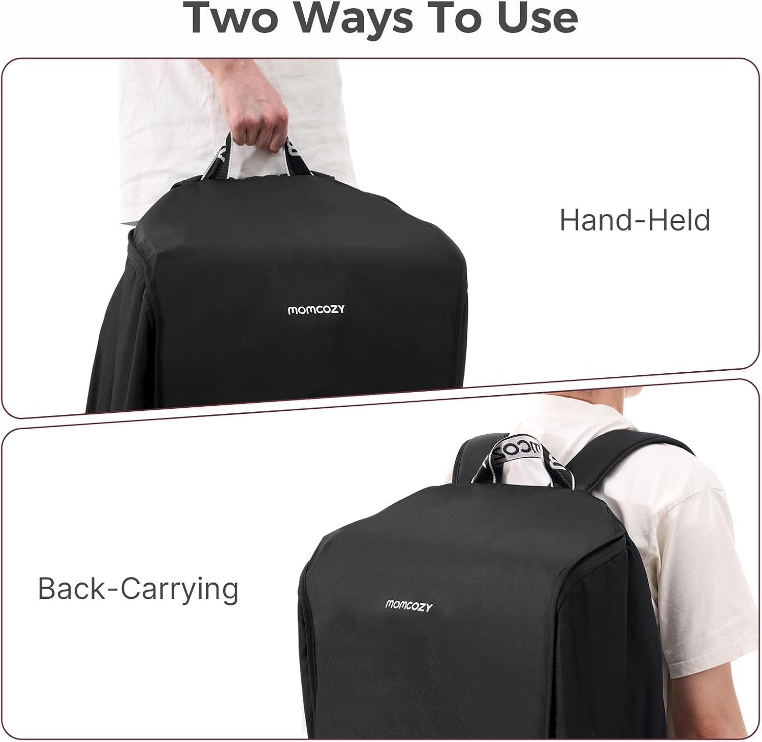 Momcozy Stroller Travel Bag for Airplane | Suit ClickGo Stroller | Compatible with Strollers Folded Dimensions of 22.1 X 17.3 X 9.8 Inch | Fit Most Major Brand | Hand-held ＆ Back-carrying