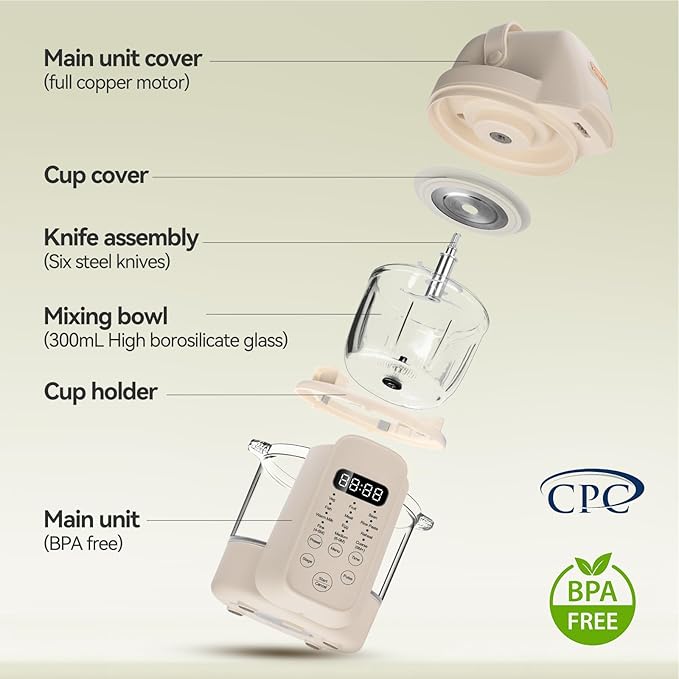 IAGREEA 9 IN 1 Baby Food Maker, 10oz Baby Food Puree Maker, Steamer Puree Blender with 3 Age Groups, Auto Cooking & Grinding, 24-Hour Appointment/450W Heating/Touch Control, Manual Mode, BPA-Free-BubblyBeeBaby