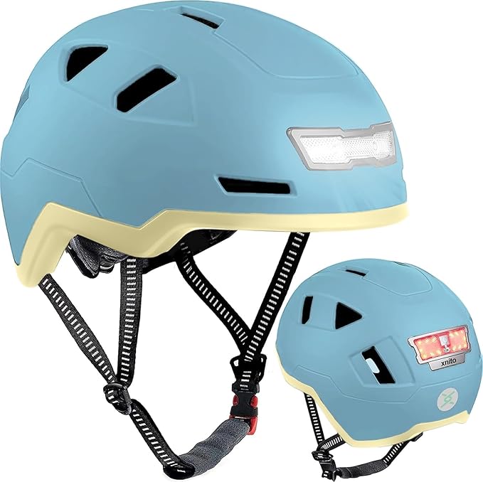 Kid Bike Helmets for Boys and Girls | Fit Head 51-54cm Circumference | CPSC & NTA-8776 Dual Certified | Multi-Sport Helmets with LED Lights, Magnetic Buckle, Detachable Visor-BubblyBeeBaby