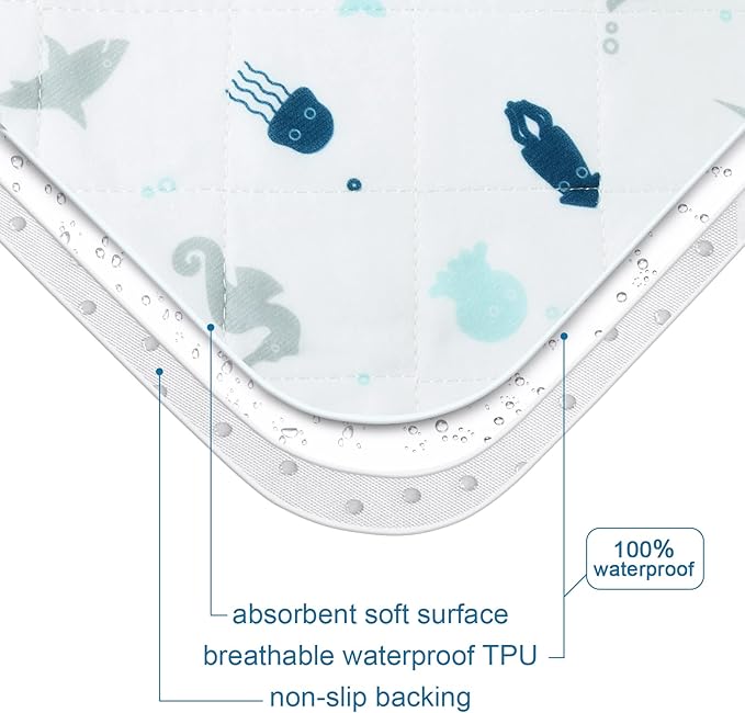 Incontinence Bed Pads 2 Pack, Bed Pads Washable Waterproof, Pee Pads for Kids, Adults, Elderly, and Pets, Bed Wetting Pads for Twin and Toddler Beds, Reusable Puppy Pads, Non Slip and Easy to Change-BubblyBeeBaby