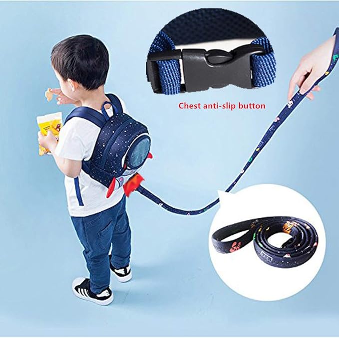 JiePai Rocket Toddler Kids Backpack with Harness Leash for Boys Girls Age 1-3-BubblyBeeBaby