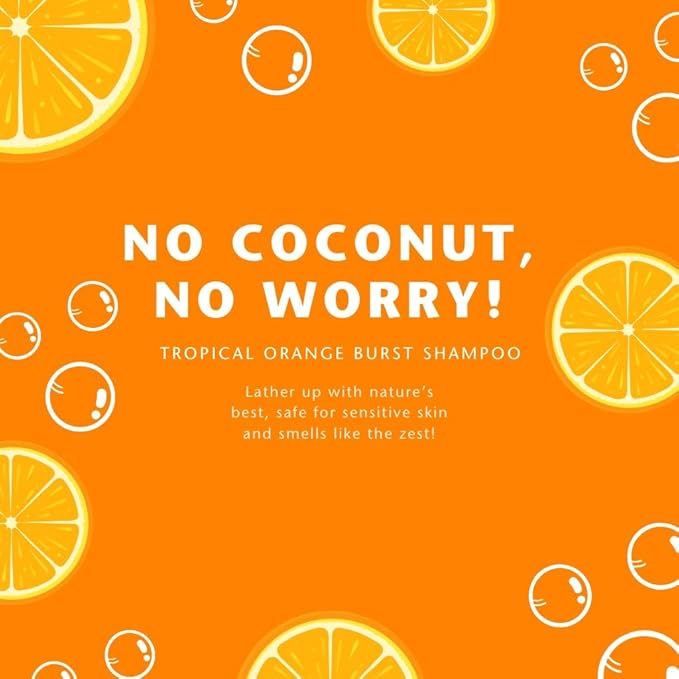 Clean Kids Naturally Tropical Shampoo- EWG Verified, All-Natural, Coconut-free, Gluten-free, Vegan, and Cruelty-free, Paraben-Free (16 Fl Oz, Orange Burst)-BubblyBeeBaby