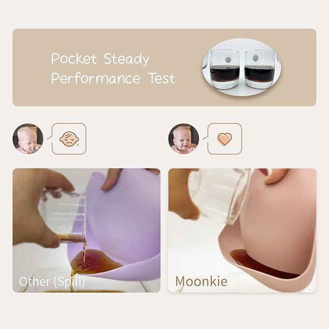 Moonkie Silicone Baby Bibs Set Of 2 | BPA Free Waterproof | Soft Flexible Silicone Bibs for Babies & Toddlers(Pale Mauve/Shifting Sand)-BubblyBeeBaby