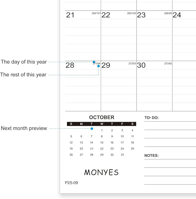 2025-2026 Wall Calendar, 17" x 12" Academic Calendar, Monthly Calendar with Wire Binding & Hanging Hook, Large Wall Calendar, Desk Calendar-BubblyBeeBaby