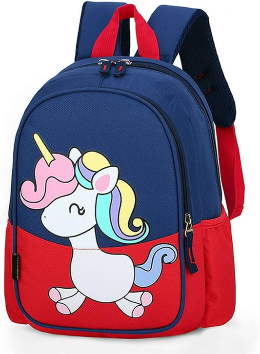 12 inch Kids Small Toddler Preschool Travel Backpack Cool Cute Cartoon Daypack (Little Red Unicorn)-BubblyBeeBaby