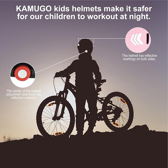 KAMUGO Toddler Helmet Kids Bike Helmet for Girls Boys Ages 2-8 Years,Toddler Bicycle Helmet Suitable for Skateboard Scooter Roller Skating Inline Roller Skating-BubblyBeeBaby