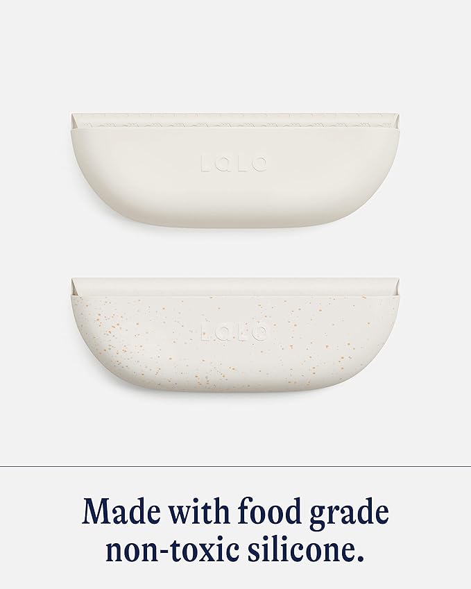 Lalo The Bib - Waterproof, Non-Toxic Silicone Baby Bib with Adjustable Neck Band & Silicone Food Pouch Catcher, Set of 2-BubblyBeeBaby