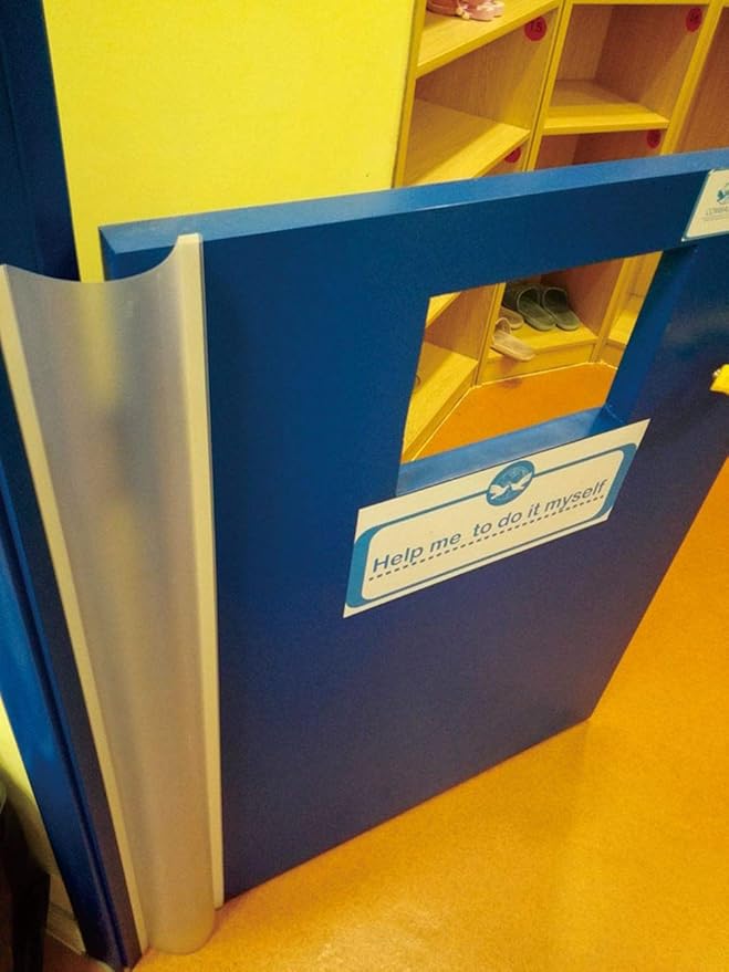 2 PCS AILUOQI Door Jam Shield Finger Pinch Guard for Baby Proofing, Kids, Hinge Cover Pinch Guard for 90 & 180 Degree Doors Frame & Baby Gate. 47.2" H, 6.7" W. 2 Pieces Set-BubblyBeeBaby