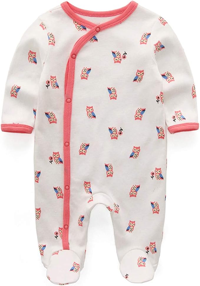 Kiddiezoom Baby and Toddler Boys'Snug Fit Footed One-Piece Romper Jumpsuit Cotton Cotton Footed Outfit-BubblyBeeBaby