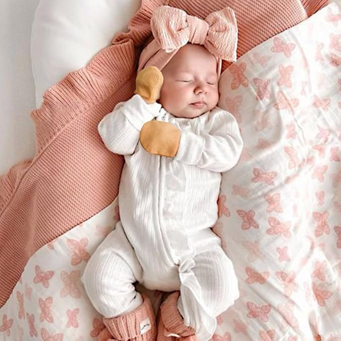 BQUBO 6 Pairs Newborn Baby Boys Girls Mittens 0-6 Months Unisex-Baby Infant Mittens Elastic No Scratch Wrist Gloves-BubblyBeeBaby