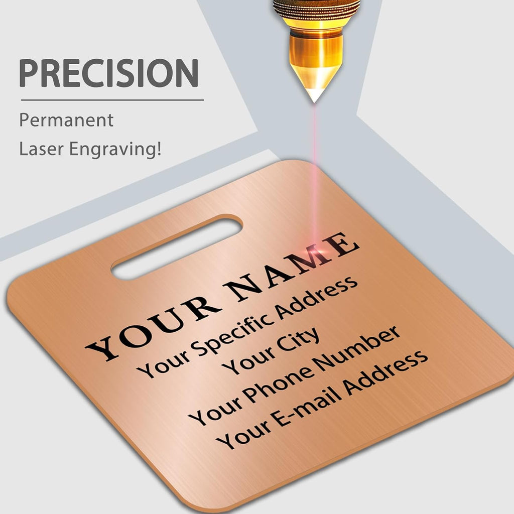 Personalized Luggage Tags for Suitcases (2/4/6/8 Pack) - Custom Engraved Metal Travel Tag, Customizable Pattern/Name/Text for Bags Backpacks Suitcases