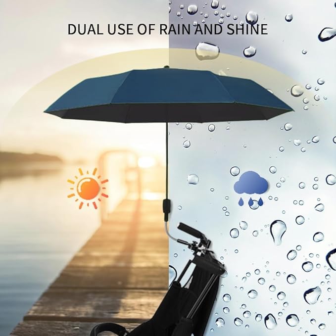 Clip-on Umbrella for Stroller Sunshade, Adjustable Steering Angle, Handle Included, Compact and Lightweight, Suitable for All Kinds of Strollers-BubblyBeeBaby