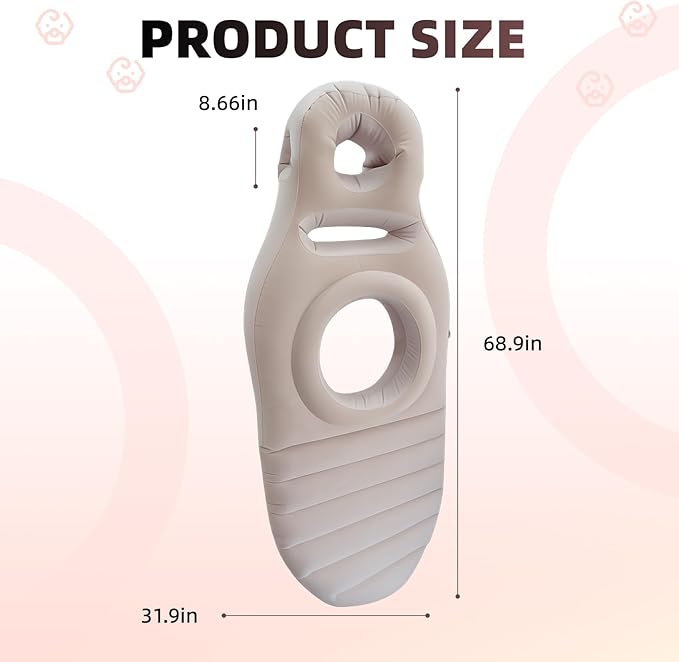 Inflatable Pregnancy Belly Mattress, Float with Abdominal Hole Full Body Inflatable Bed for Pregnant Women, The Best Pregnancy Pillow for Sleeping Prone - Relieves Back Hip Pain-BubblyBeeBaby