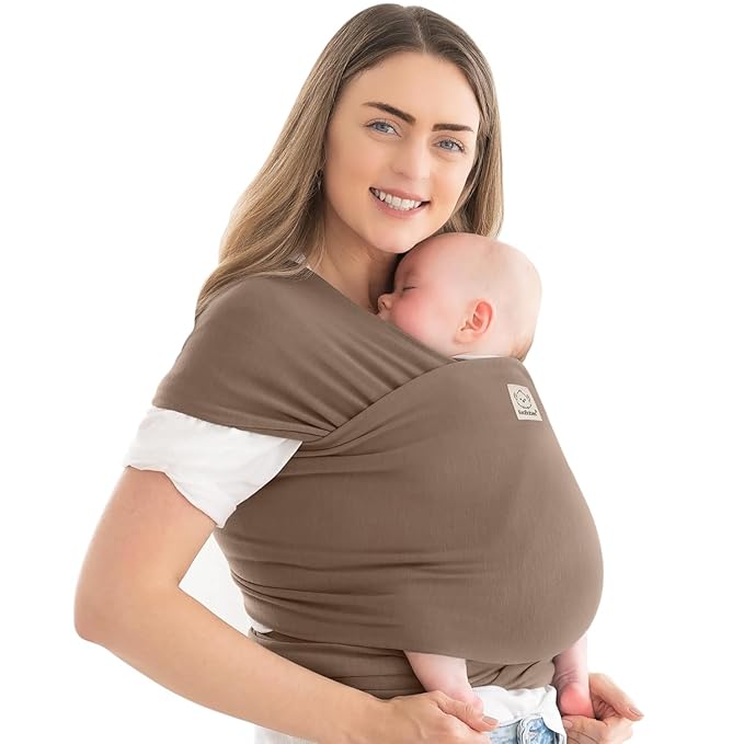KeaBabies Baby Wrap Carrier - All in 1 Original Baby Carrier Newborn to Toddler Sling, Easy to Wear, Hands Free Bonding, Lightweight, Breathable Infant Wraps (Saddle Brown)-BubblyBeeBaby