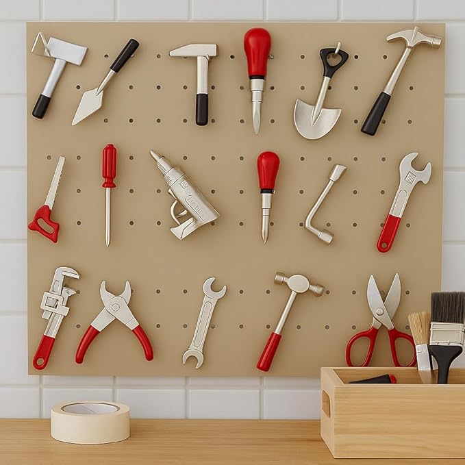 17PCS 1:12 Miniature Doll House Tools Metal Home Repair Multi-Tool Model Set Fun for Party Dollhouse Decoration Accessories Mini Yard Supplies Creative Pretend Toy (Tool)-BubblyBeeBaby