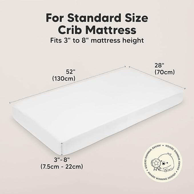 KeaBabies 2-Pack Organic Crib Sheets for Boys, Girls - 52x28 Fitted Crib Mattress Sheet Neutral, Breathable Jersey Cotton Cover for Baby Bed, Toddler Mattress, Soft & Cute Prints (Rose)-BubblyBeeBaby