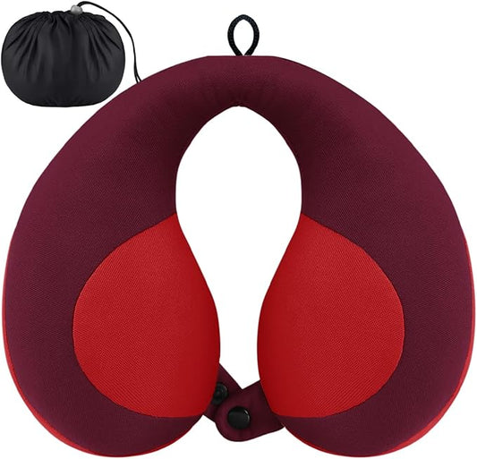 INFANZIA Kids Chin Supporting Travel Neck Pillow, Helps Support Head and Neck, Comfortably Designed for Head, Neck, and Chin Support - Gifts for Toddler/Child/Kids, Red-BubblyBeeBaby